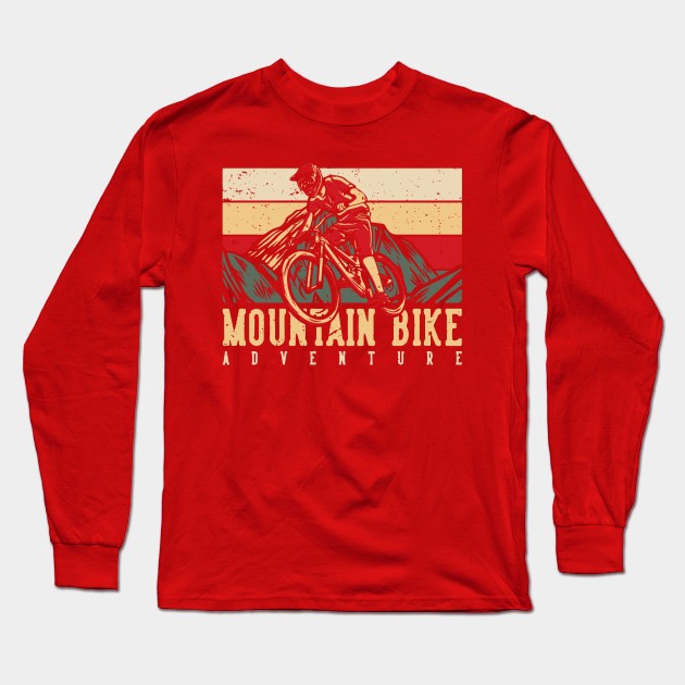 Mountain Bike ride Long Sleeve T-Shirt by Catfactory